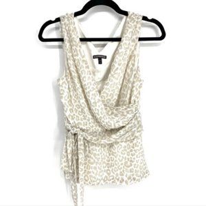 Express Cheetah Tank Wrap Tie Shirt Blouse